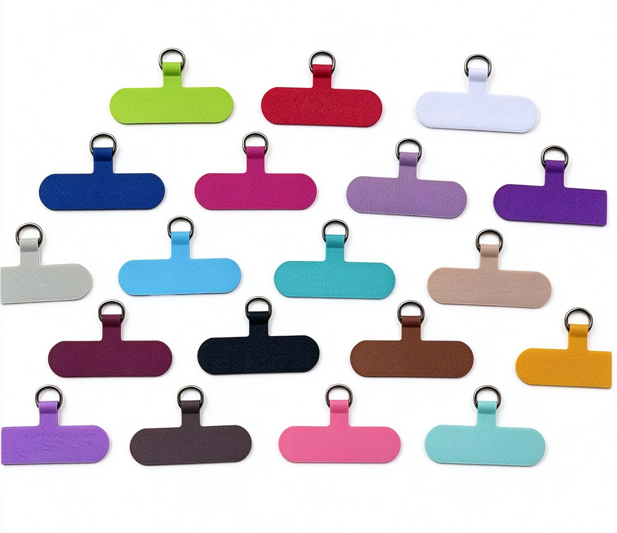 Colorful TPU Phone Tab, Transparent Phone Strap Connector Patch with Metal Ring, Universal Phone Case Lanyard Tab